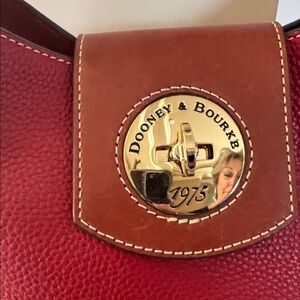Dooney andBourke red pebble leather turnlock satchel NWT